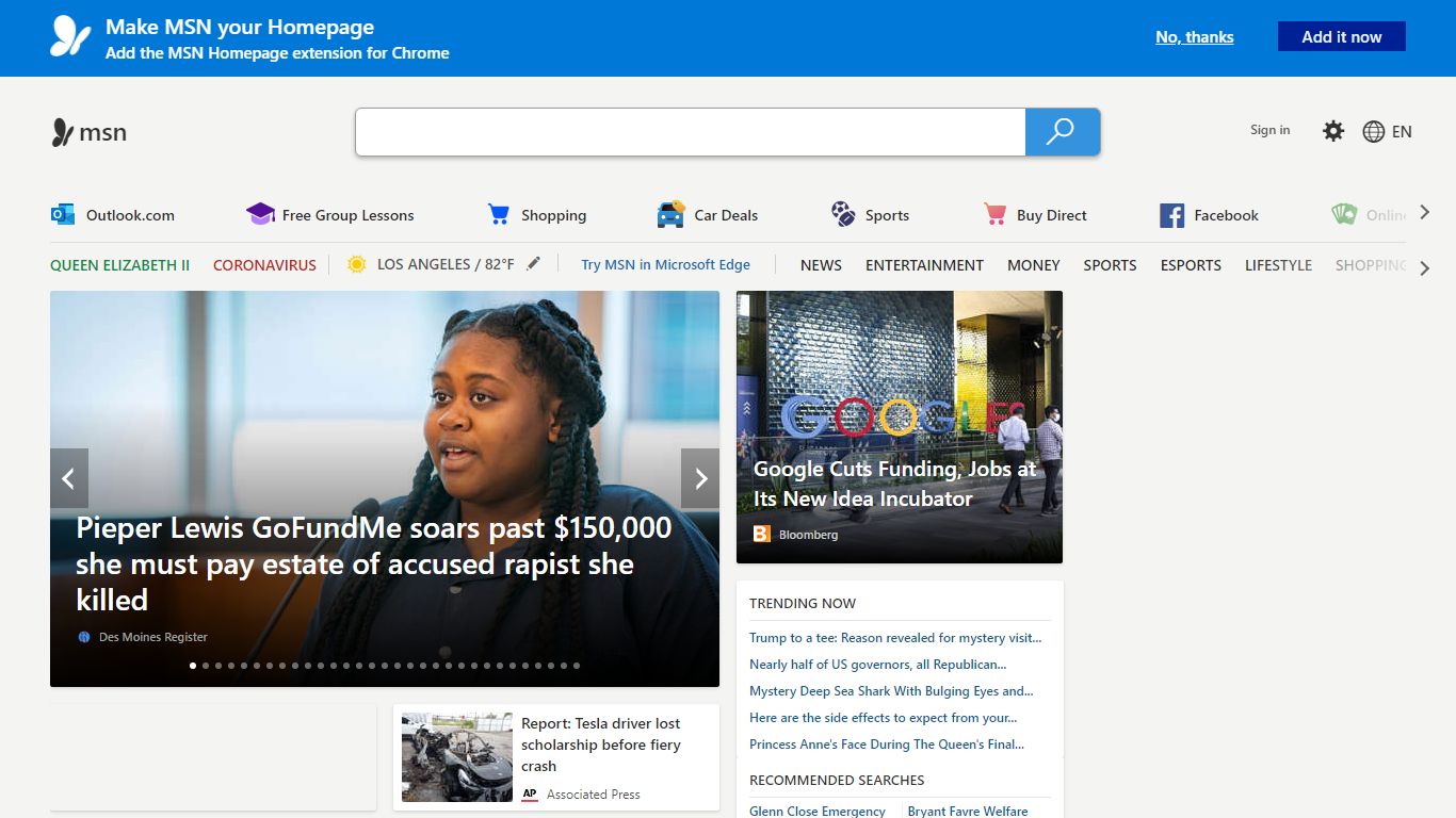MSN | Outlook, Office, Skype, Bing, Breaking News, and Latest Videos